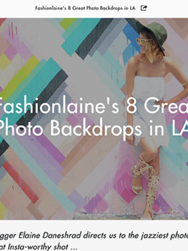 Citizine: Fashionlaine’s 8 Photo Backdrops in LA