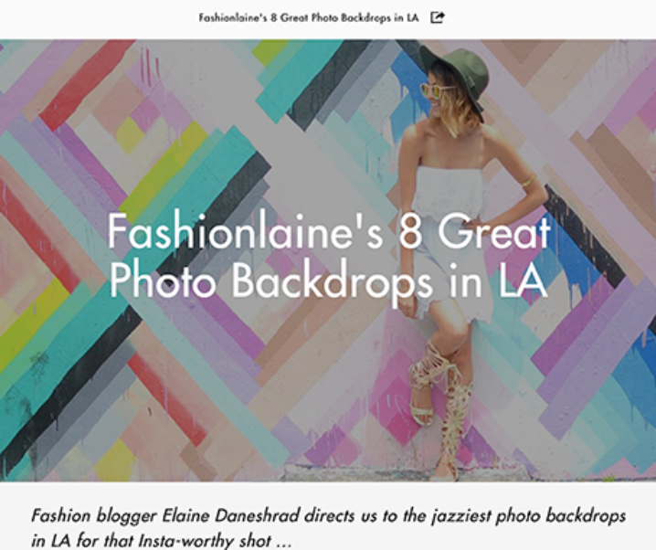 Citizine: Fashionlaine’s 8 Photo Backdrops in LA