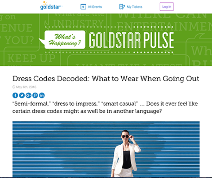 Goldstar– Dress Code Decode: What To Wear When Going Out