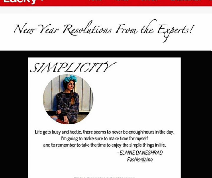 Lucky Magazine/ Simply Stylist: New Years Resolution